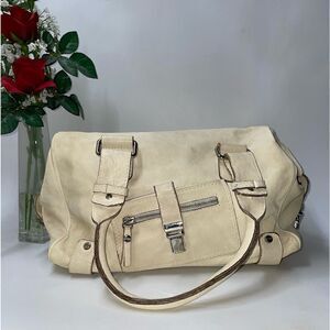 🎊RARE🎊 Via Republica Leather Satchel Beige Large